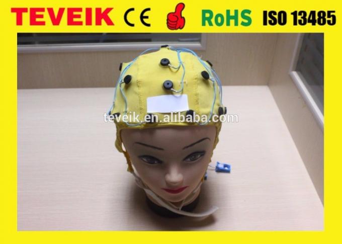 Casquillo del electrodo de la alta precisión EEG con diversos electrodos 16 ~ del sensor canal 128