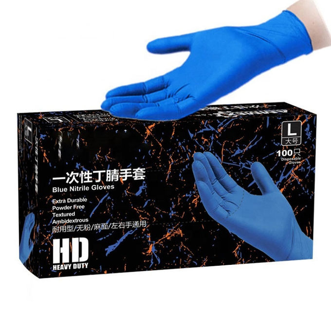 Guantes quirúrgicos 4 Examation de los guantes disponibles del nitrilo de S M L Blue Powder Free