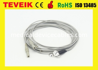 DIN1.5 cable médico del OEM del zócalo el 1m con los electrodos de plata plateados del cloruro de plata