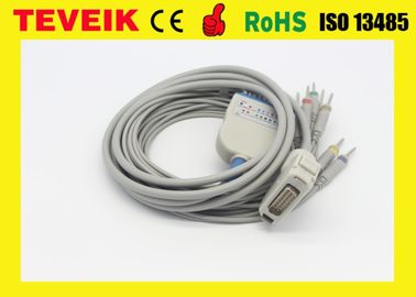 Cable del DB 15pin ECG/EKG del leadwire de Fukuda Denshi 10 del precio de fábrica de Teveik para Cardimax FX-2111