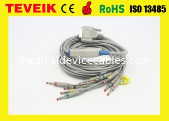 Cable médico del ECG del DB 15pin ECG/de los Leadwires de Nihon Kohden BJ-901D 10 del precio de fábrica de Teveik, plátano 4,0