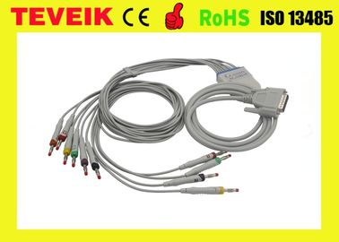 Cable de la ventaja EKG/ECG de la una pieza 10 de MS1-106902 EDAN con el resistor del IEC 10K del plátano 4,0