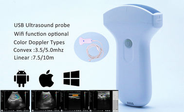 Punta de prueba inalámbrica convexa Doppler médico del ultrasonido del PDA USB 3.5-5 megaciclos para Adroid