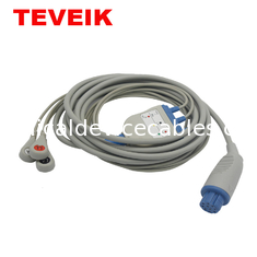 Cable del paciente de las ventajas TPU Ecg del Pin 3 de la una pieza 10 del DATEX