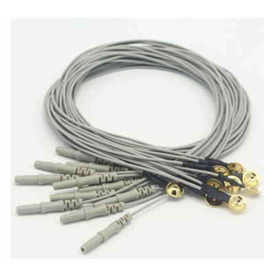 El oro plateó el electrodo de cobre del casquillo del clip EEG del oído del cable de EEG, 1 m, dinar 1,5, OEM