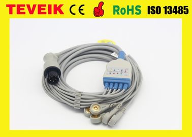 Leadswire reutilizable de Mindray 5 alrededor del cable de 6pin TPU ECG para el monitor paciente