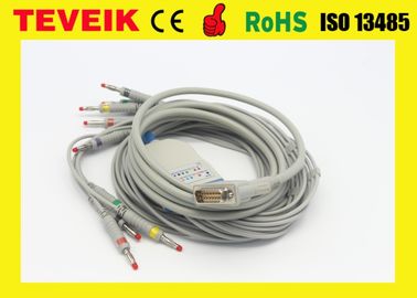 Cables del ECG de Schiller, 10 perno del DB 15 de los leadwires, dinar/broche/electrodos del ekg del clip