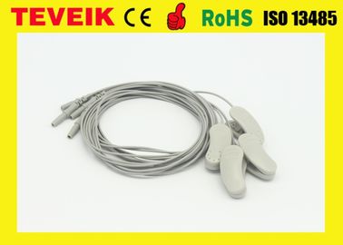 Zócalo puro ROHS del estruendo 1,5 del electrodo del clip del oído del cable del metro EEG de la plata 1,2