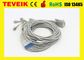 Cable del ECG de la ventaja de Schiller 10, 10/12 material del IEC TPU de la broche del cable del ECG/ECG de la ventaja