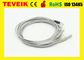 DIN1.5 cable médico del OEM del zócalo el 1m con los electrodos de plata plateados del cloruro de plata