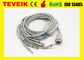Cable del ECG de la ventaja de Kenz 10, 103/106 cable paciente y leadwires 16pin redondo del ecg sin el resistor