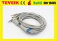 Cable del ECG de la ventaja de Kenz 10, 103/106 cable paciente y leadwires 16pin redondo del ecg sin el resistor