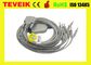 Cable de la ventaja EKG/ECG de la una pieza 10 de MS1-106902 EDAN con el resistor del IEC 10K del plátano 4,0