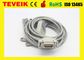 Cable del ekg de la ventaja del uso médico 10, cable rápido del ecg, cable del ekg compatible de Siemens/de Hellige