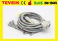 Cable del ekg de la ventaja del uso médico 10, cable rápido del ecg, cable del ekg compatible de Siemens/de Hellige
