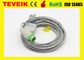 Cable médico del Leadwire de las ventajas ECG de Siemens Drager 5 del precio de fábrica para el monitor paciente, 10pin redondo