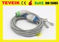 Cable médico del Leadwire de las ventajas ECG de Siemens Drager 5 del precio de fábrica para el monitor paciente, 10pin redondo