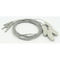Oído de plata puro - cable del clip EEG 1 par del 1.2m del material del dinar TPU con el zócalo DIN1.5