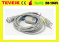 Ecg 103 del kenz del enchufe del plátano 4,0 106 cable del ECG de la ventaja del cable 10 del ecg del monitor paciente con los leadwires