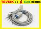 Cable del ECG de la ventaja de Nihon Kohden 10 con los leadwires del plátano para BSM-2301 BSM-2353 BSM-5100