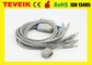 Cable del ECG de Kenz para ECG 108/110/1203,1205 10 PIN del DB 15 del alambre de ventaja
