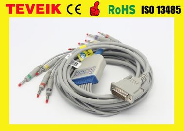 10 cable del plátano 4m m Schiller Ecg Holter Ekg de la ventaja con el resistor de la protección