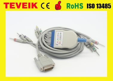 Cable de ECG con los 10 alambres de ventaja integrados para la máquina del ECG de Nihon Kohden
