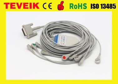 Cable de los leadwires ECG/EKG del DB 15pin 10 del precio de fábrica de Teveik M1770A para el monitor paciente, broche