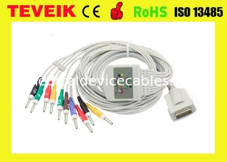 El cable compatible 012-0844-00 10 del ECG de Burdick lleva el cable de ECG con el dinar estándar 3,0 del IEC