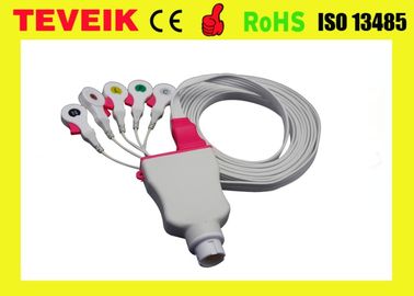 Leadwires disponibles médicos del ecg, cable disponible del ecg de 5 ventajas con el IEC del clip para el monitor paciente