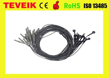El cable negro del color EEG, DIN1.5 zócalo, el 1m, el cloruro de plata plateó la plata
