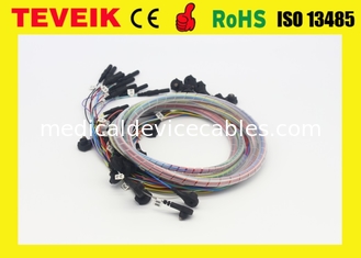 DIN1.5 electrodo de la taza del eeg del cable del zócalo EEG, cable médico colorido de EEG