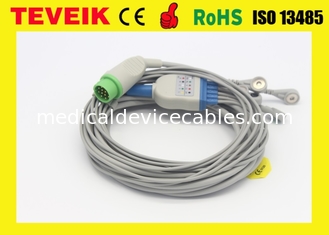 Cable médico de la ronda 12pin 5leads ECG de Biolight con la broche para el monitor paciente A8