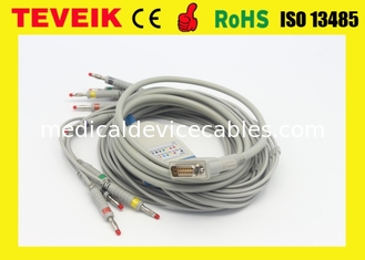 Cables del ECG de Schiller, 10 perno del DB 15 de los leadwires, dinar/broche/electrodos del ekg del clip