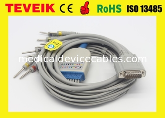 Nihon Kohden 12 cables del ECG de la ventaja para ECG-9130P ECG-9620P Cardiofax Q ECG-9110K