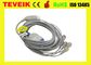 Cable de las ventajas ECG de Mindray BeneView T5 5, alambres de ventaja grises de ECG con la broche