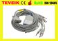 El cable del ECG del schiller del aparato médico con el resistor del IEC 10K del plátano 4,0, 10 lleva el cable del ecg