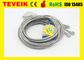 Cable de la ventaja EKG/ECG del DB 15Pin Fukuda Denshi 10 con la fuente del IEC de la broche de la fábrica