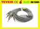 Cable de una sola pieza de las ventajas ECG/EKG de Nihon Kohden del pulg del plátano 4,0 10 con DB 15pin para ECG-9022