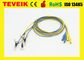 Cable puro del electrodo EEG de la astilla del fabricante de alta calidad, cable médico multicolor del eeg 5pcs/set